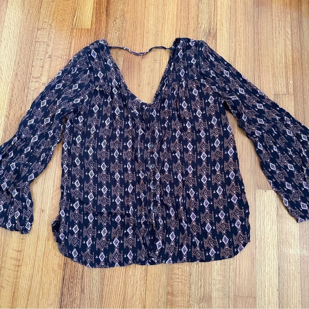 Billabong Sweet Sand Boho Tribal Tunic Top Size L(c6
